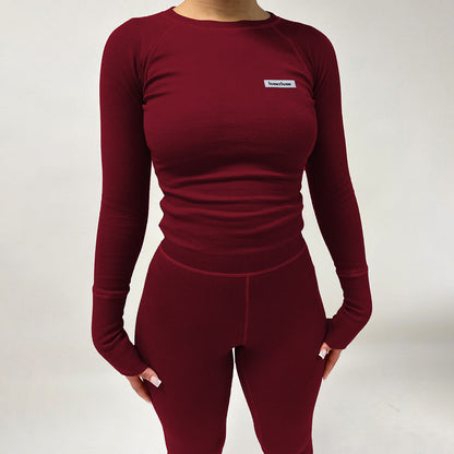 Trendy Sports Yoga Outfit with Long Sleeve Top and Pants
