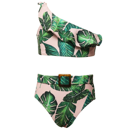 New Kids' Swimsuit Set With Floral Print And High Elasticity