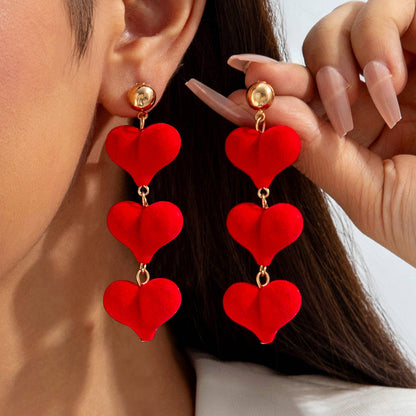 Colorful Pearl Flower Earrings Trendy Chic Fabric Design