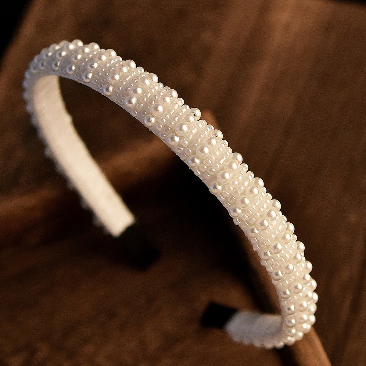 Trendy Bridal Pearl Beaded Hairband for Weddings