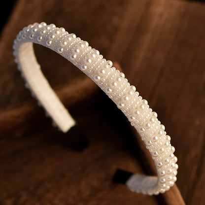 Trendy Bridal Pearl Beaded Hairband for Weddings