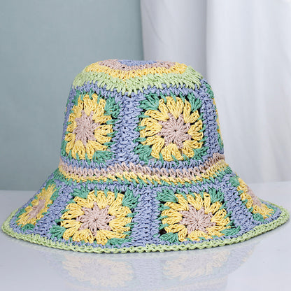 Bohemian Style Papyrus Big Eaves Sunshade Fisherman Hat Travel Sunscreen Sun Hat Beach Hat