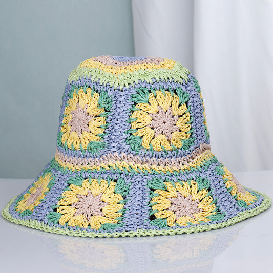 Bohemian Style Papyrus Big Eaves Sunshade Fisherman Hat Travel Sunscreen Sun Hat Beach Hat