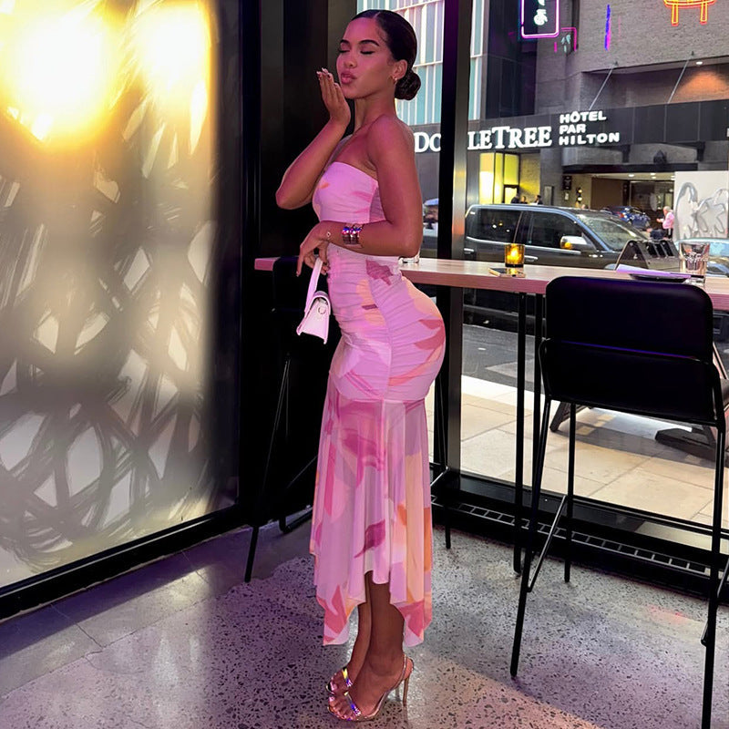 Sweet Street Style Bodycon Dress With Sheer Mesh Inserts