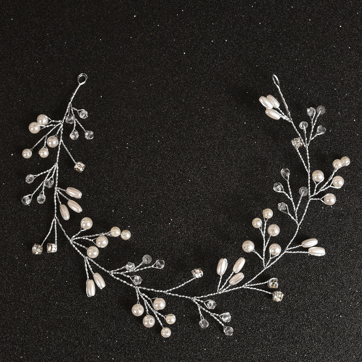 Handmade Pearl And Rhinestone Hairband Wedding Accessories