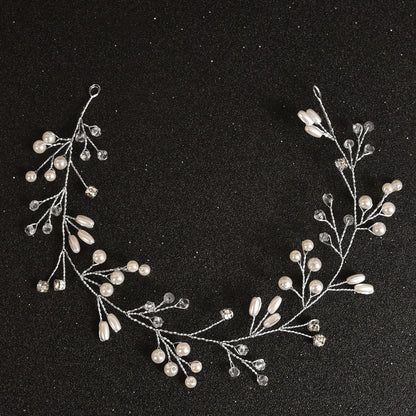 Handmade Pearl And Rhinestone Hairband Wedding Accessories