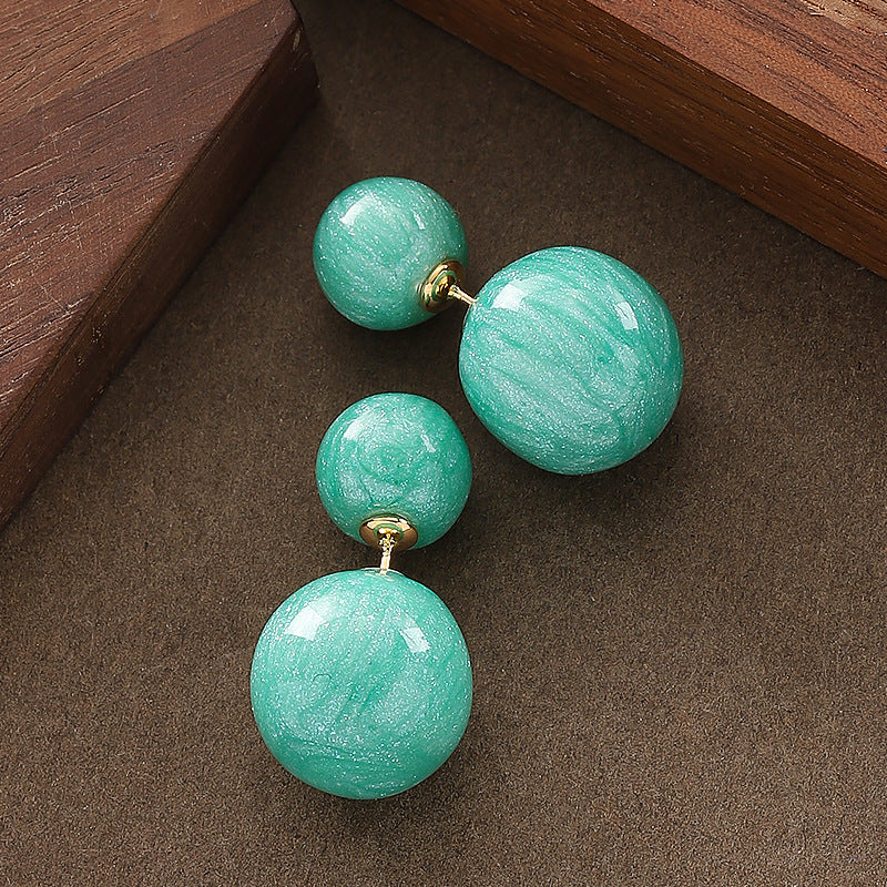 Chic Sweet Geometric Jelly Color Resin Stud Earrings