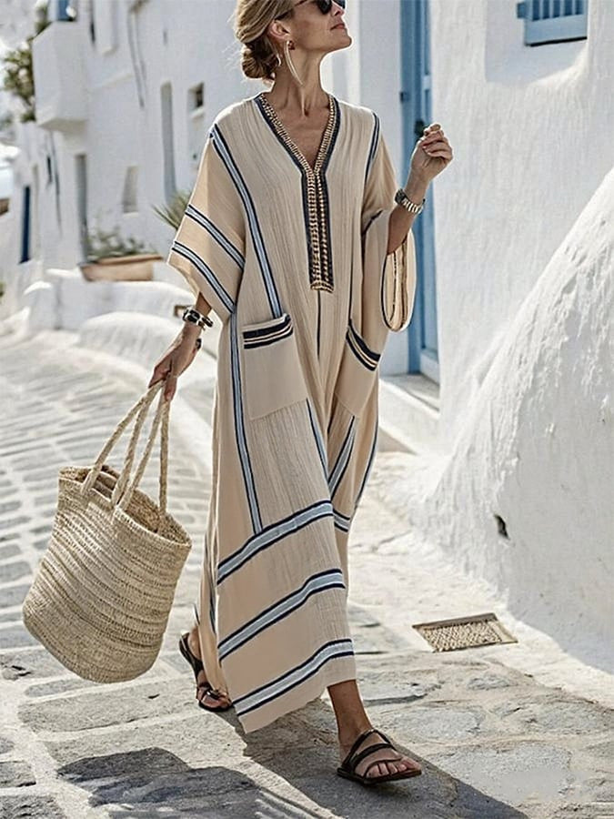 Summer Elegant Large Size Printing Long Pendulum Dress