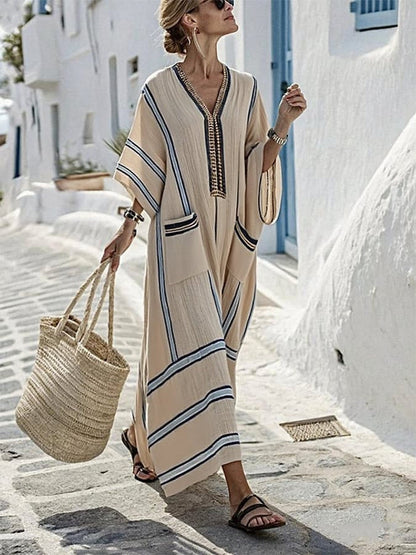 Summer Elegant Large Size Printing Long Pendulum Dress