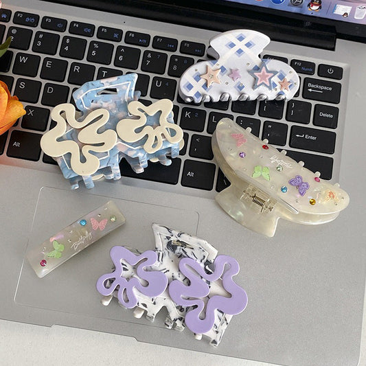 Flower Cute Butterfly RhinestoneÂ Hair Claws