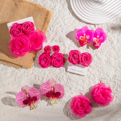 Stylish Irregular Floral Denim Flower Earrings