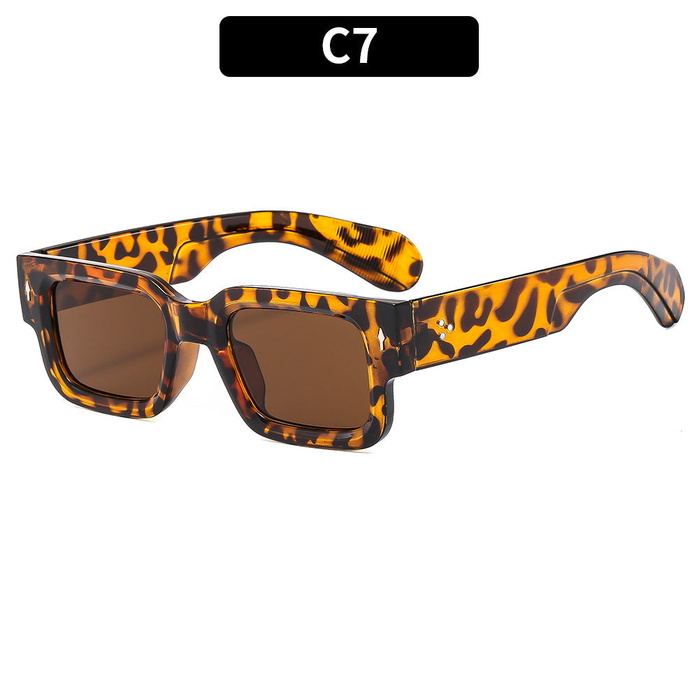 Trendy Square Sunglasses for Men with Arrow Design, UV400 Protection, Versatile Style