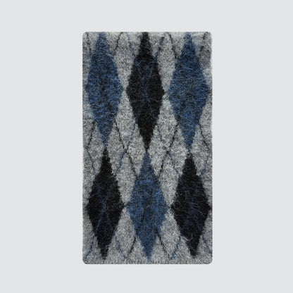 Wool Blend Geometric Knit Scarf Soft Winter Neck Warmer