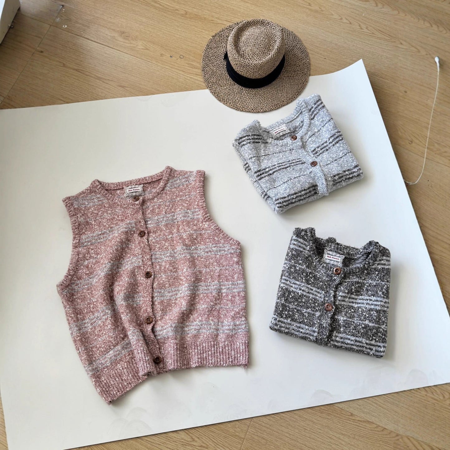 Color Block Knit Cardigan Vest for Women