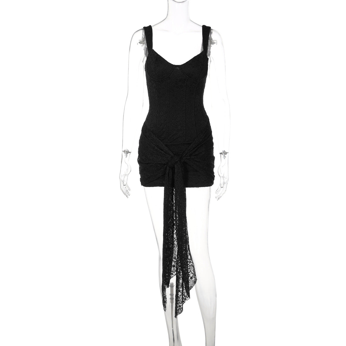 Sexy Lace V-Neck Bodycon Mini Dress