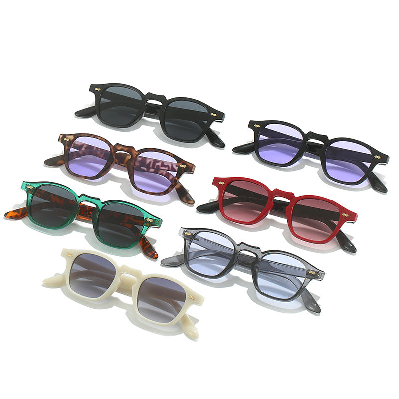 Trendy Punk Hip Hop Square Sunglasses with Metal Blends