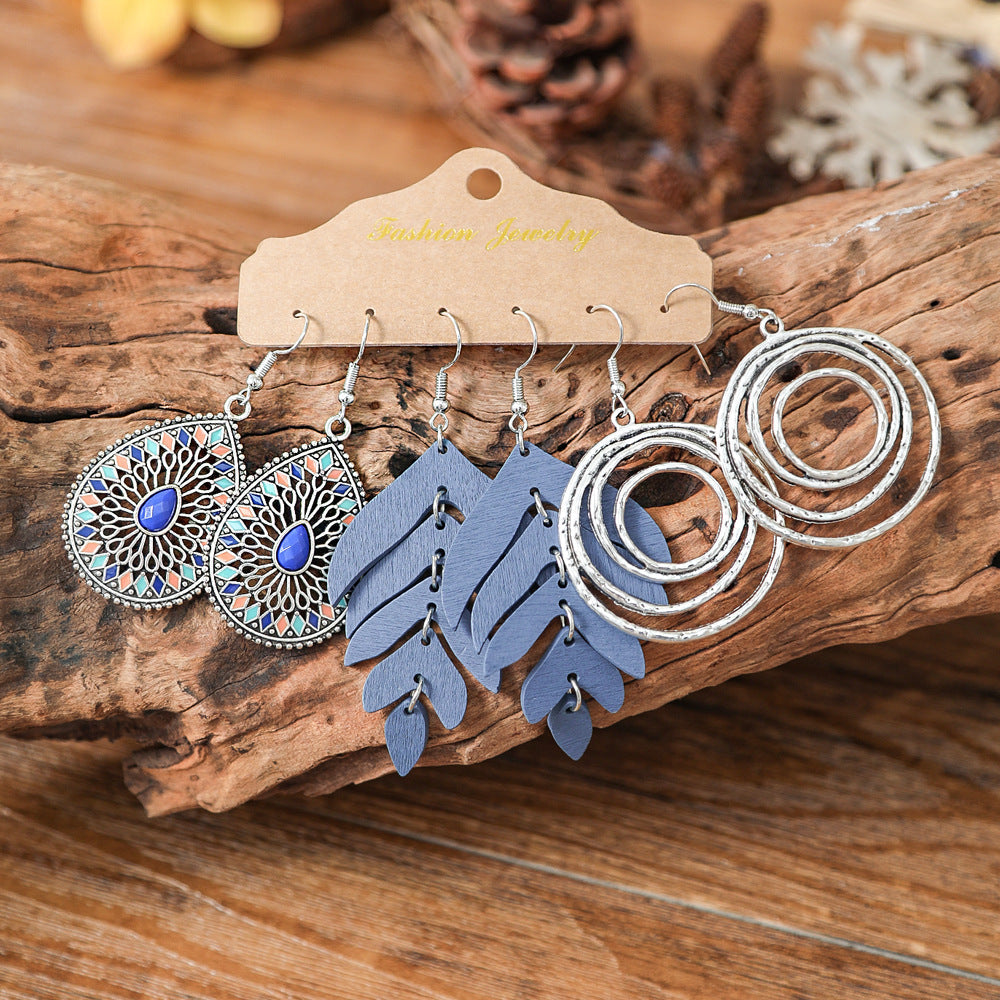 Colorful Bohemian Tassel Earrings Handmade Zinc Alloy Jewelry