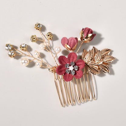 Bridal Floral Hair Accessories Forest Style Blue Flower Hairpin Wedding Hairpiece
