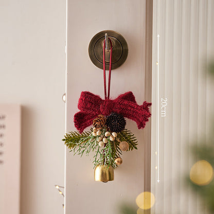 Christmas Wreath Bow Jingle Bell Hanging Orenament