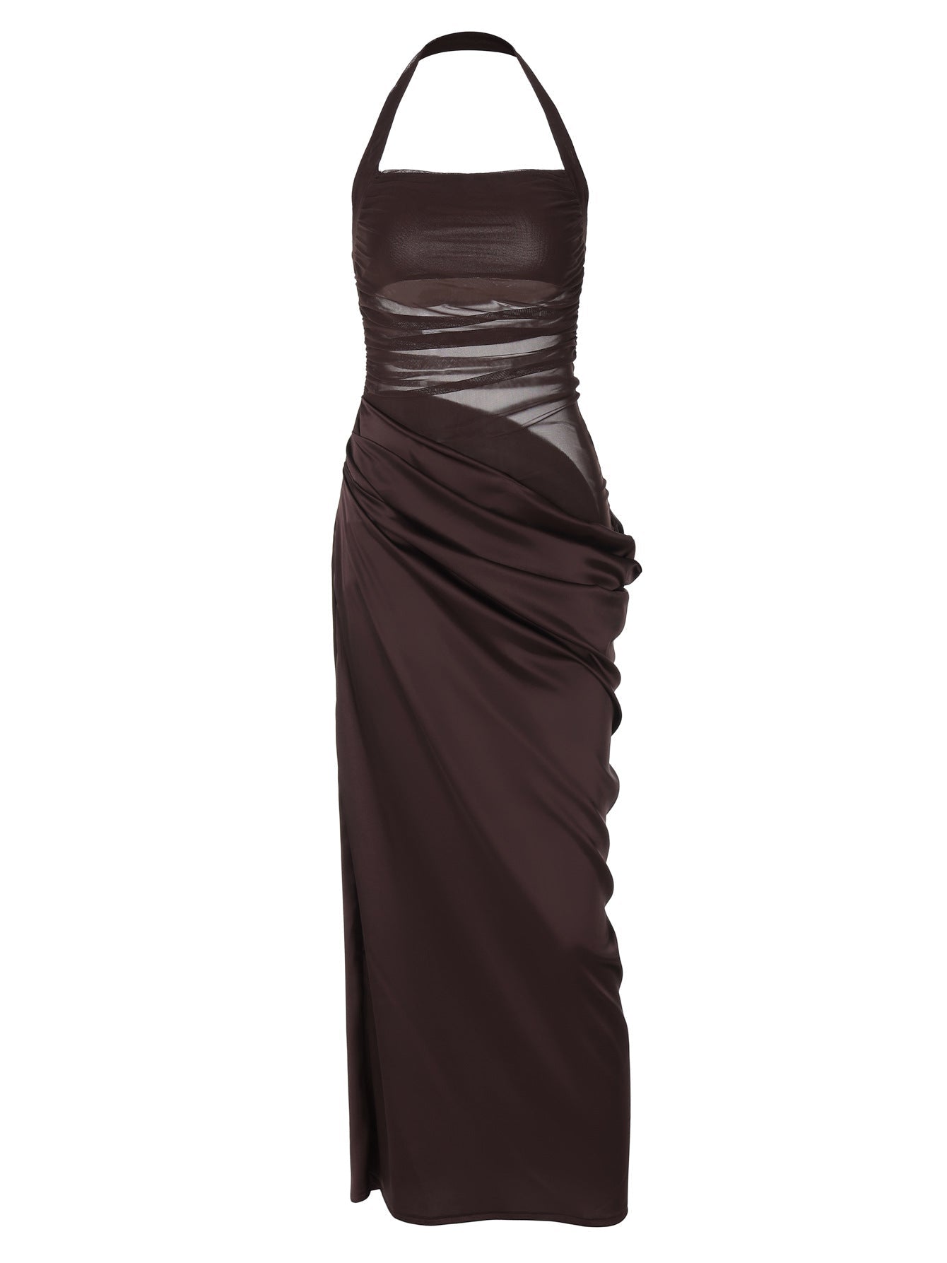 Sleeveless Sheer Maxi Dress with Back Cutout