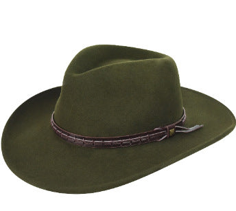 Stylish Wool Fedora Hats with Decorative Bands for Men