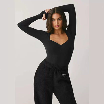 Y2K Fashionable Long Sleeve Bodysuit Sexy T-Shirt
