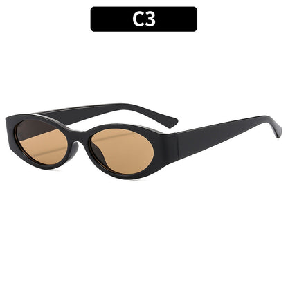 Trendy Oval Frame UV400 Sunglasses for Outdoor Activities