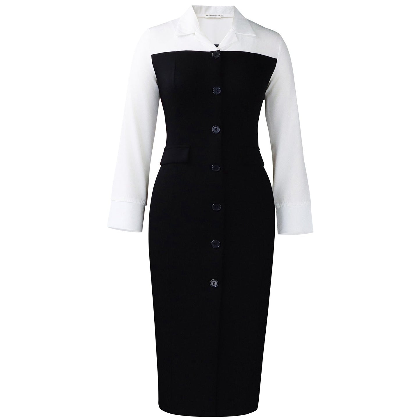 Elegant Blazer Dress With Pencil Skirt And Long Sleeves