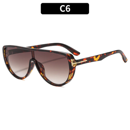 Trendy Oversized Sunglasses Stylish Oval Frame Sun Protection
