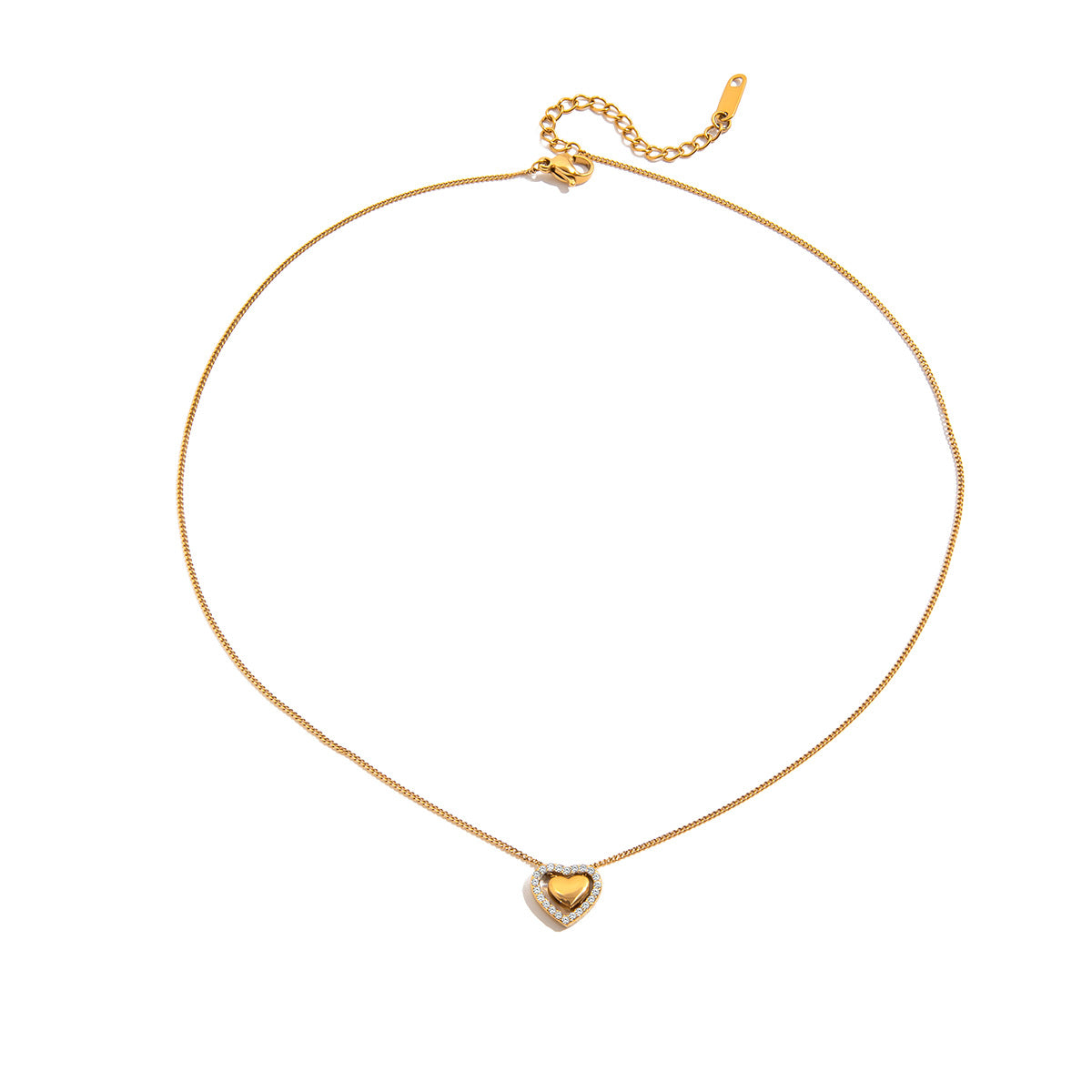 Trendy Hollow Heart Stainless Steel Necklace