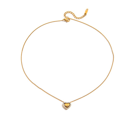 Trendy Hollow Heart Stainless Steel Necklace