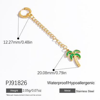 Stainless Steel Starfish & Shell Pendant Jewelry