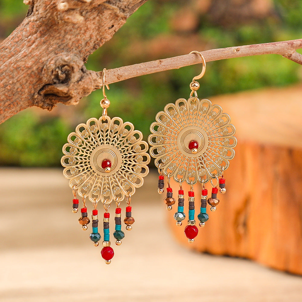 Fashion Tassel Bead Earrings for Women Stylish Vintage Jewelry