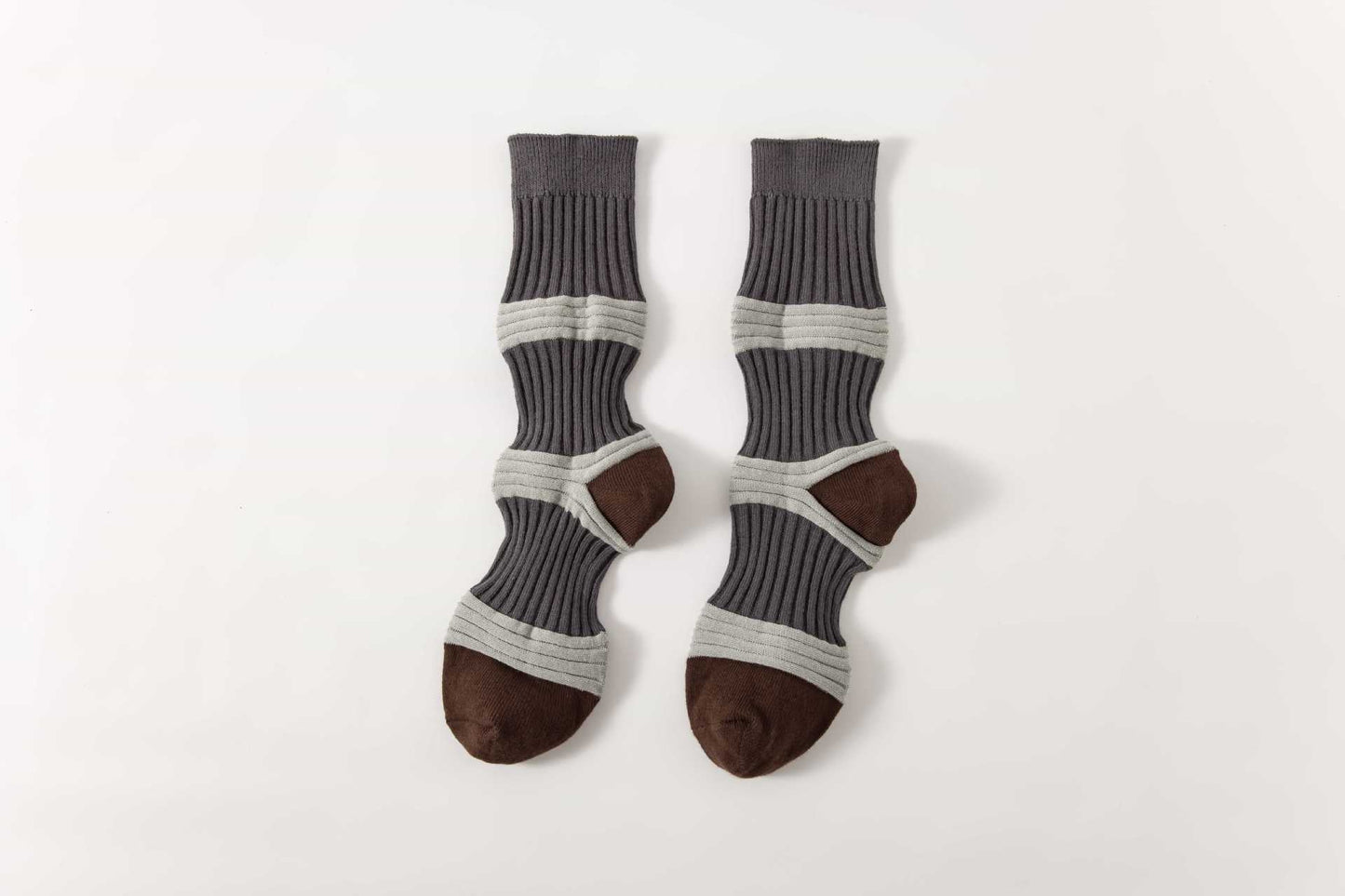 Striped Color Block Casual Crew Socks