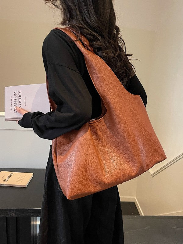 Trendy Color-Block Design Women's Tote Bag Casual Large Capacity Shoulder Bag