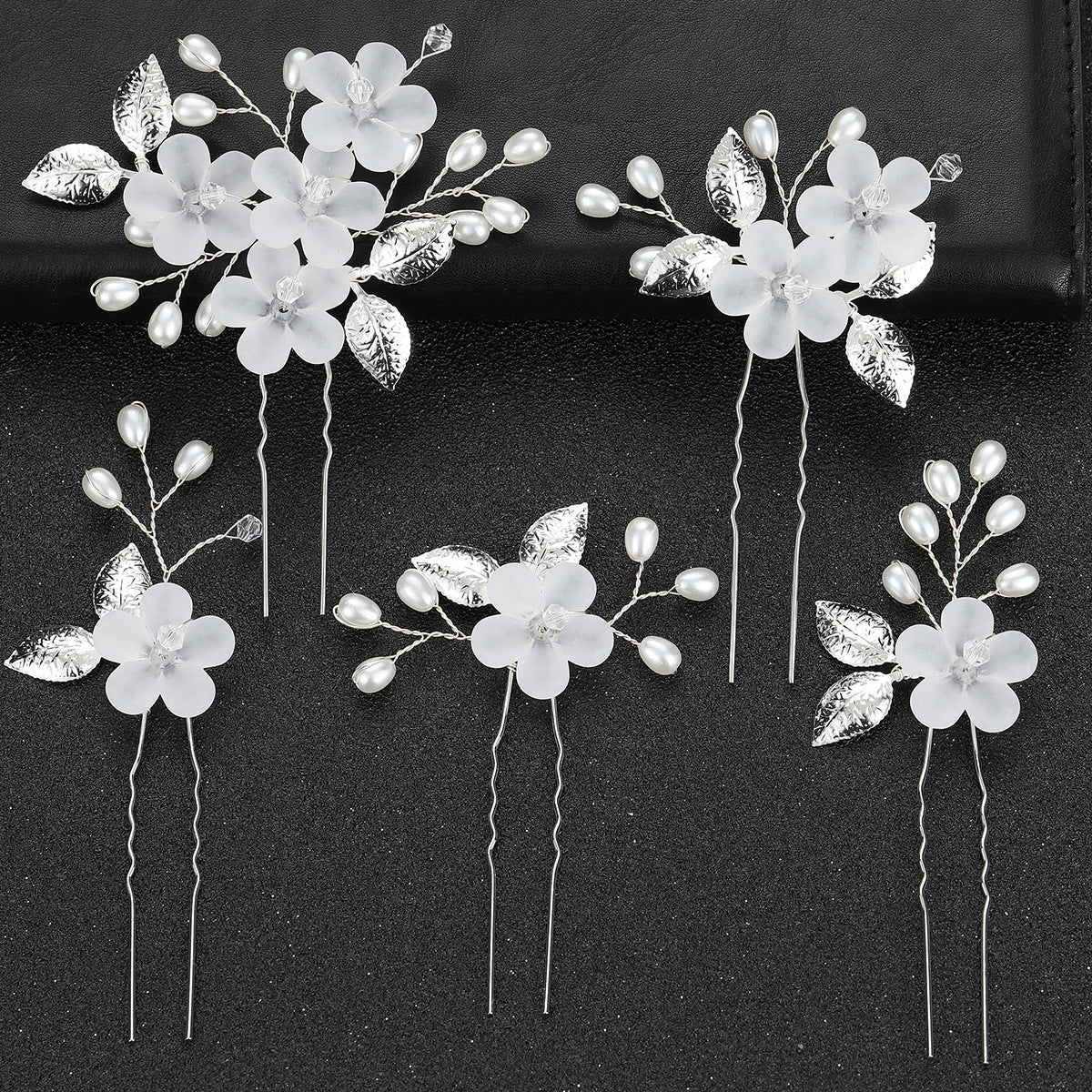 Flower Leaf U-Shaped Hair Pins Bridal Hair Accessories