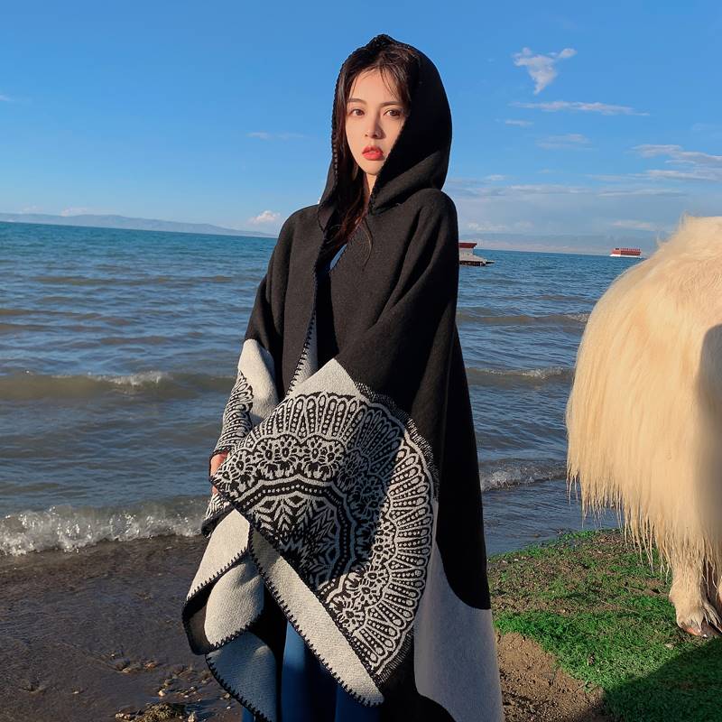 New Autumn And Winter Ethnic Scarf For Women Tibet Cloak Thickened Desert Cloak