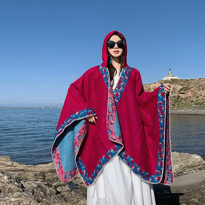 Bohemian Shawl, Exotic Cape Female Fashion Photography Ethnic Style Scarf