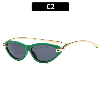 Cat Eye UV400 Sunglasses with Metal Chain Legs