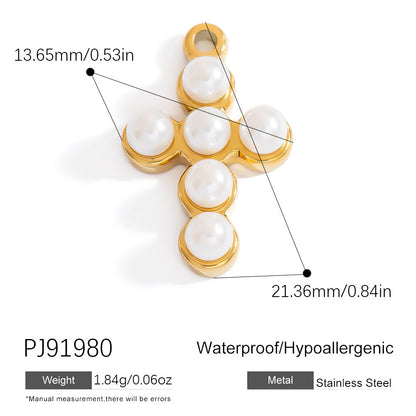 Cross Pendant Accessories DIY Jewelry Stainless Steel 18K Gold Bracelet Necklace