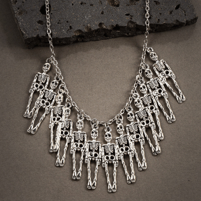 Halloween Stylish Skeleton Skull Claw Necklace