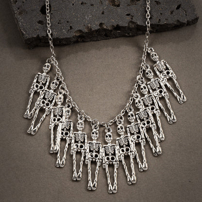 Halloween Stylish Skeleton Skull Claw Necklace