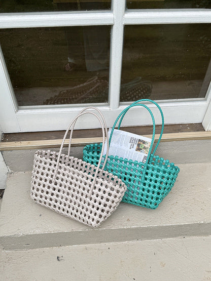 Woven Beach Tote Bag Casual PVC Stylish Handbag