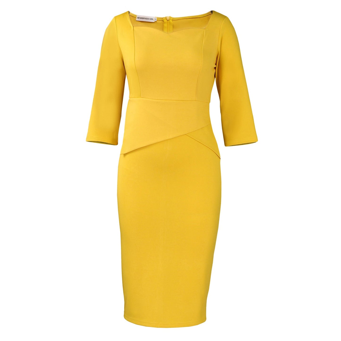 Elegant Solid Color Bodycon Pencil Dress