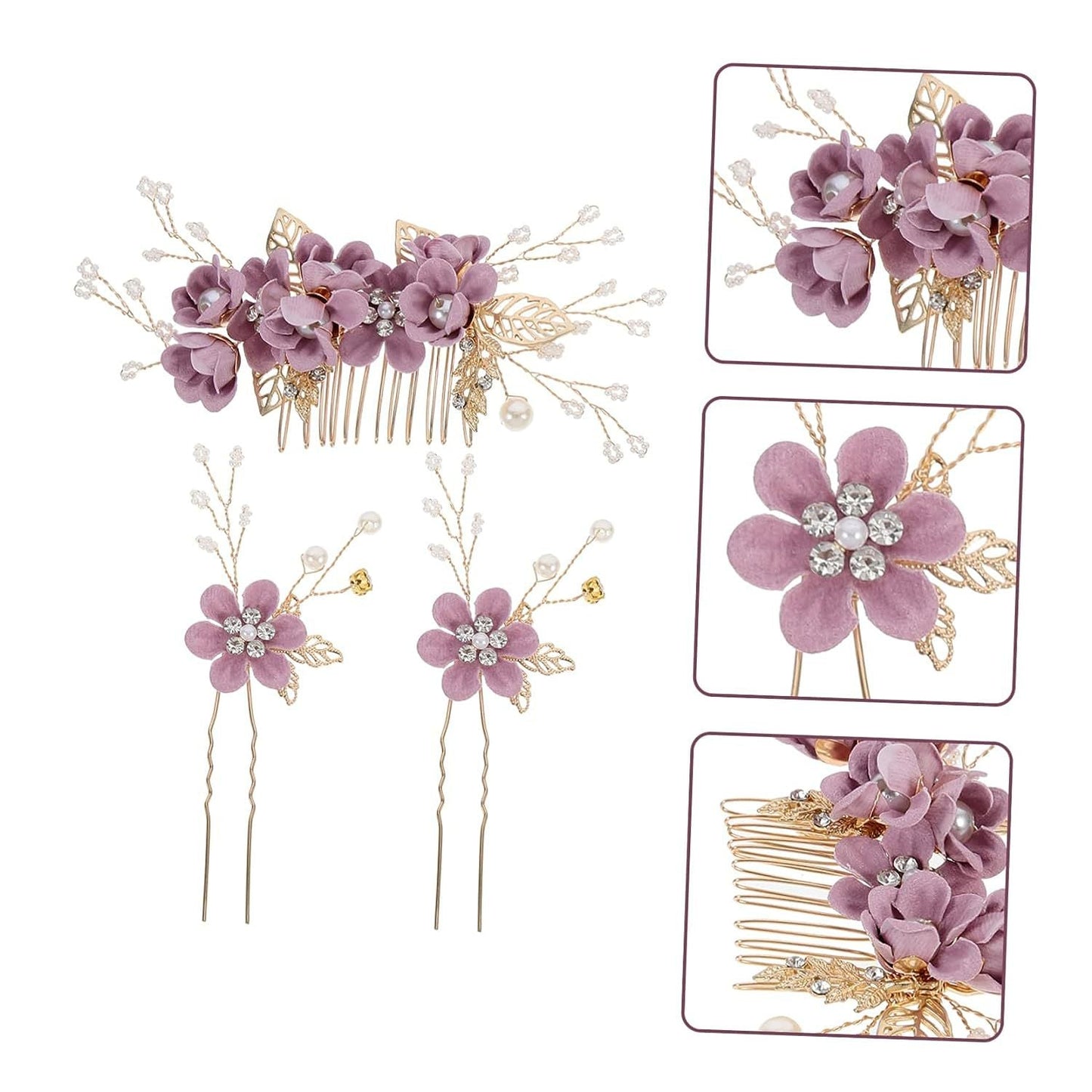 Bridal Floral Hair Accessories Forest Style Blue Flower Hairpin Wedding Hairpiece