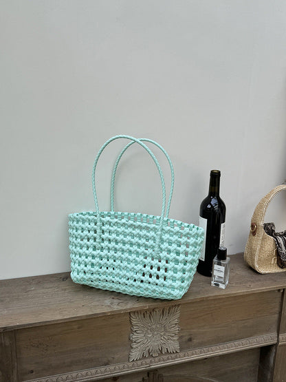 Woven Beach Tote Bag Casual PVC Stylish Handbag