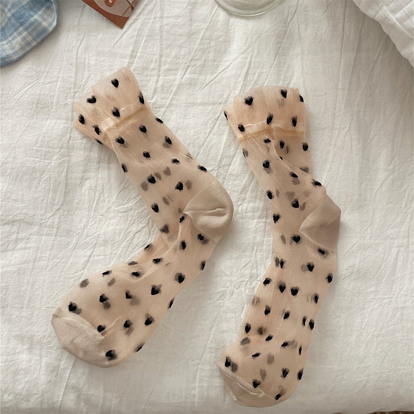 Rufia - Cute Heart Pattern Summer Mid-Calf Socks