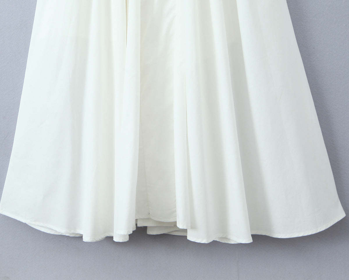 Solid Color Halter V-Neck Ruffle Maxi Dress