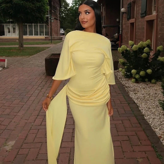 Sexy Backless Ruched Bodycon Dress With Off-Shoulder Design