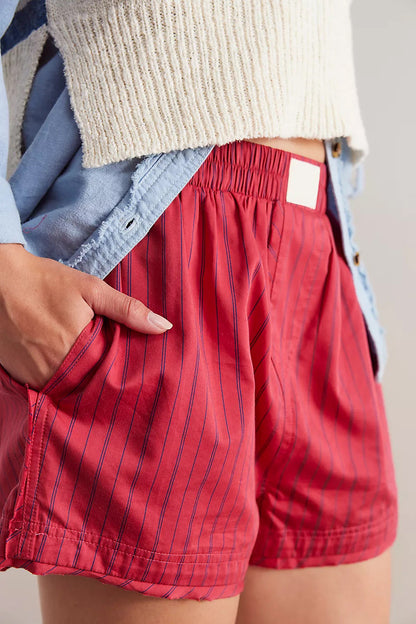 Simple Striped Casual Shorts